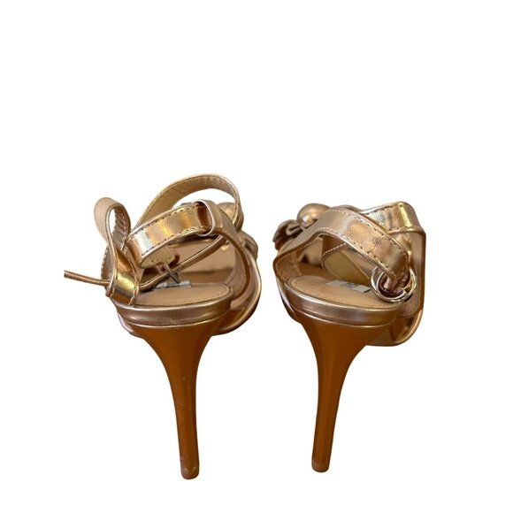 Steve Madden Size 7.5 Sessie Stiletto High Heel Ankle Strap Sandal Rose Gold - Picture 10 of 10